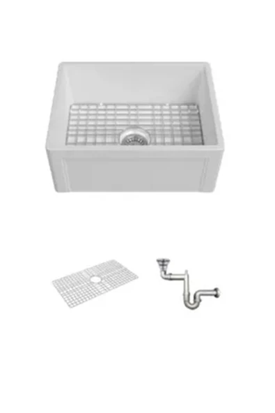 İsvea Lugano Tek Hazneli Seramik Mutfak Ve Banyo Eviyesi, 76 Cm 10Lgs9176 - Resim 2