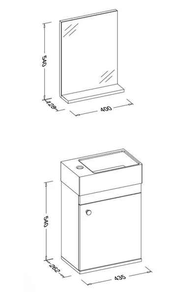 Ece Banyo Ece City 45 Banyo Dolabı Seti Beyaz - 2