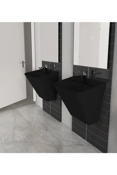 İsvea Isvea Sott'Aqua 50 Cm Asma Monoblok Lavabo - Siyah - 2