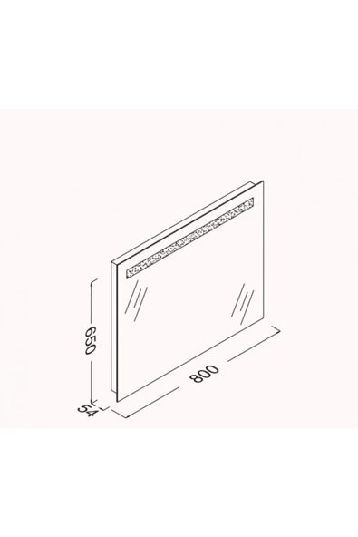 İsvea Isvea 80 Cm M4 Profil Çerçeveli Ayna (Kumlamalı, Ledli) Kumlama Kısmında Led Vardır - 2