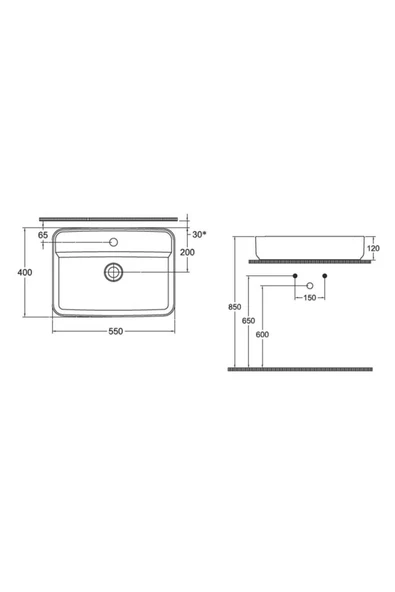 İsvea Isvea Infinity Tezgah Üzeri Lavabo 55Cm Antrasit - Resim 2