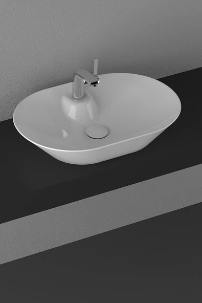 İsvea Sistemay Soft Tezgahüstü 60X42 Cm Beyaz Lavabo