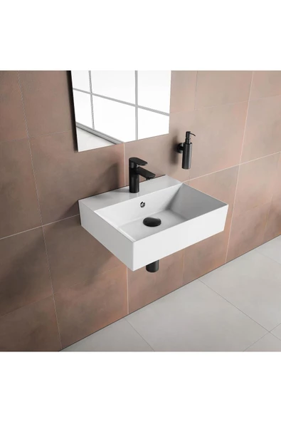 İsvea Isvea Sistemaz Tezgah Üstü Kare Lavabo 50X42 Cm. Beyaz - 2