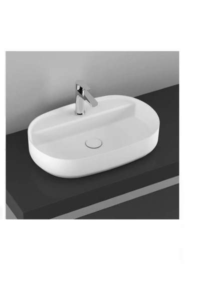 İsvea Infinity Batarya Delikli Tezgah Üzeri Lavabo 60 Cm Beyaz Extra Dekorsuz Delikli 10Nf65060