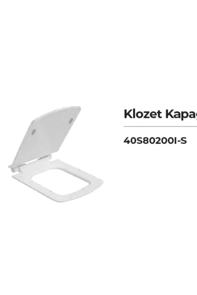 İsvea Isvea S80 Kare Formlu Klozetler İçin Duroplast Yavaş Kapanır Klozet Kapağı 40S80200I - 2