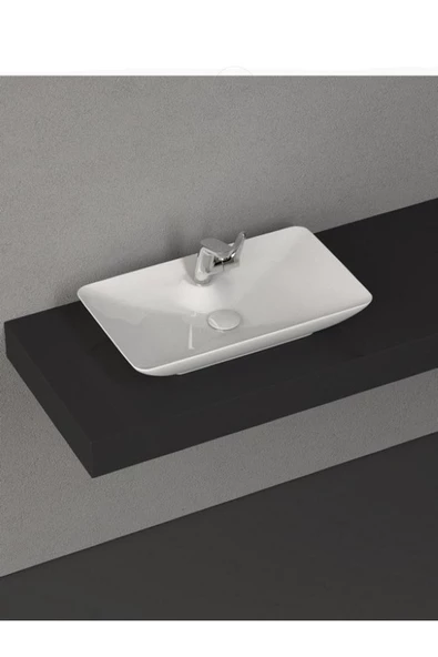 İsvea Sistema Y Clear Tezgah Üzeri Lavabo 65 Cm Beyaz Extra Dekorsuz Delikli 10Sy50065