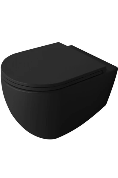 İsvea Isvea Infinity Clearim Plus Mat Siyah Asma Klozet Ve Soft Kapak - Resim 2