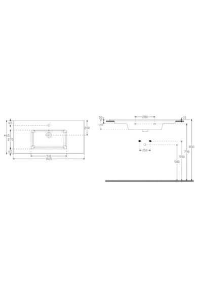 İsvea Sistemat Flat Lavabo 101 Cm - Resim 2