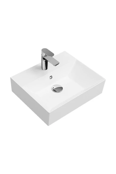 İsvea Isvea Sistemaz Tezgah Üstü Kare Lavabo 50X42 Cm. Beyaz