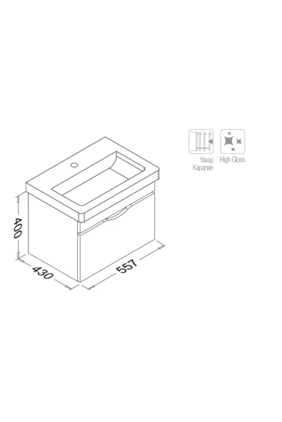 İsvea Isvea Neo 60 Cm Lavabo Dolabı, Beyaz - 2