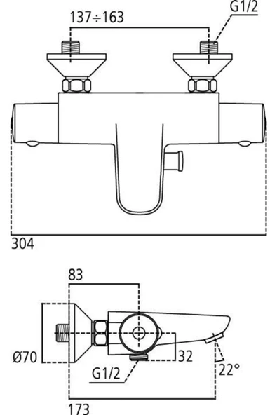 İdeal Standard Ceratherm 50 Termostatik Banyo Bat.A5550Aa - 2