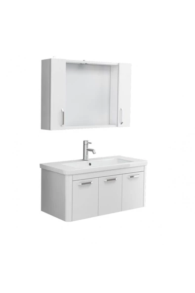 Ece Banyo Note Smart 100 Cm Banyo Dolabı - Beyaz - 2