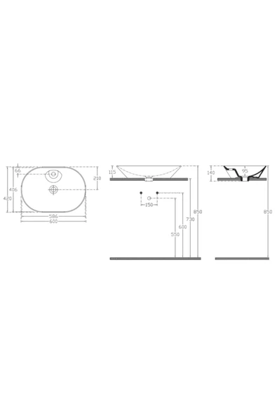 İsvea Sistema Y Soft Tezgahüstü 60 Cm Lavabo - 2