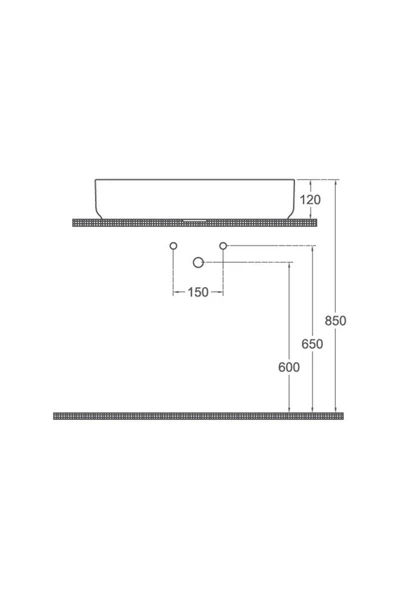 İsvea Isvea Infinity Batarya Delikli Tezgah Üzeri Lavabo 60Cm Antrasit - 4