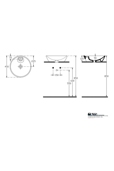 İsvea Sistemay Soft Tezgahüstü Lavabo 45 Cm Siyah - 2