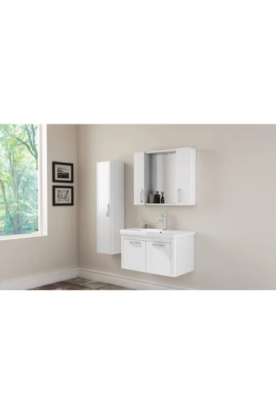 Ece Banyo Note Boy Dolabı - Beyaz - Resim 3