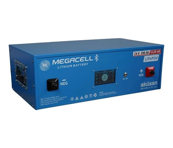 25.6V 200 Ah Lityum Demir Fosfat Bluetooth Akü