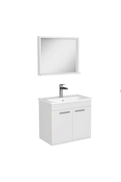 Evdeniste Ece Rubino Beyaz 60 Cm Kare Lavabolu Banyo Dolabı - 2