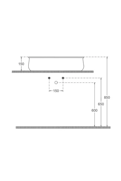İsvea Isvea Fluido Tezgah Üzeri Çanak Lavabo 60Cm Bas-Aç Mat Beyaz - Resim 4