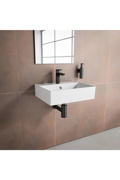 İsvea Isvea Sistemaz Tezgah Üstü Kare Lavabo 50X42 Cm. Beyaz - 4