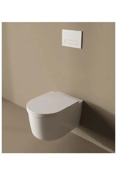 İsvea Isvea Fluido Tüm Alan Yıkaması Yapan Yeni Nesil Asma Klozet +Soft Klozet Kapağı 10Fd02001 - Resim 2