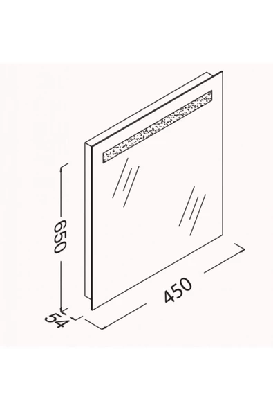 İsvea Isvea 45 Cm M4 Profil Çerçeveli Ayna (Kumlamalı, Ledli) Kumlama Kısmında Led Vardır - 2