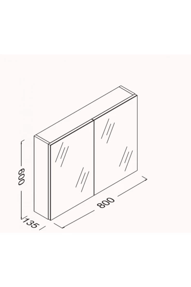 İsvea Isvea 80 Cm M6 Ayna Kapaklı Üst Dolap - 2
