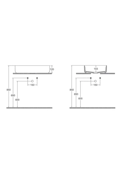 İsvea Isvea Infinity Tezgah Üzeri Lavabo 55Cm Antrasit - 3