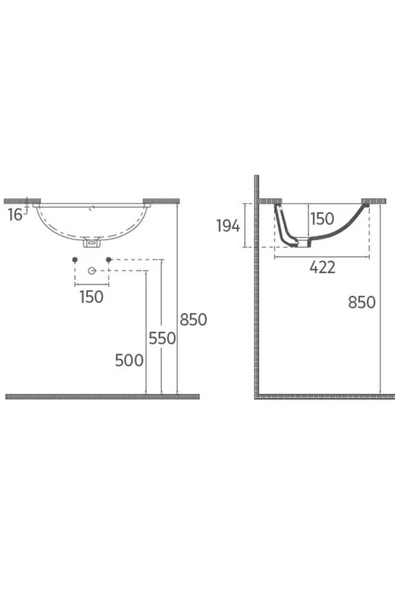 İsvea Isvea Soluzione Tezgah Altı Lavabo 52 Cm - Resim 3