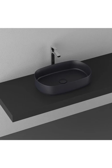 İsvea Infinity 55 Cm Tezgahüstü Antrasit Lavabo