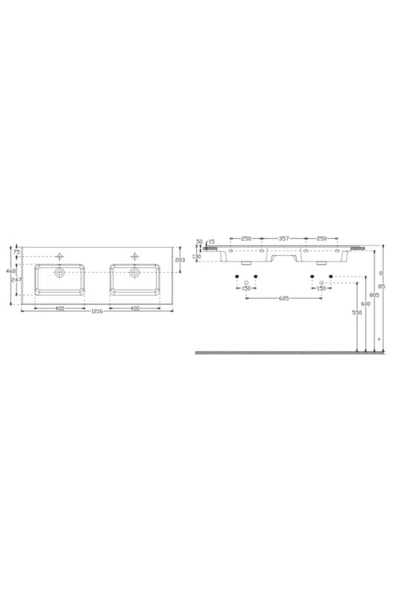 İsvea Sistemat Flat Lavabo 121 Cm (Çift Lvb.) - Resim 2