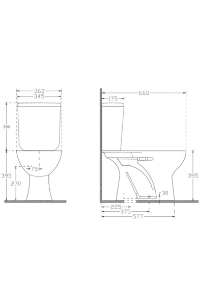Ece Banyo Eti Alttan Çıkışlı Klozet Seti (4 Parça) - 2