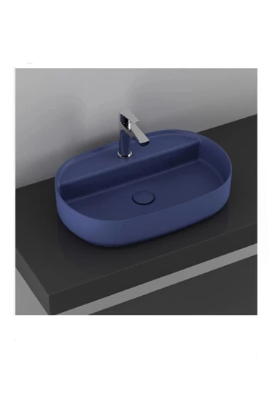 İsvea Infinity Batarya Delikli Tezgah Üstü 60 Cm Lavabo Mavi Extra 10Nf65060