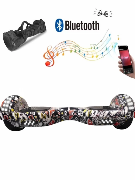 CityMate Elektrikli Kaykay Full Ledli Hoverboard Bluetooth Hoparlörlü 6.5 Inch Desen14