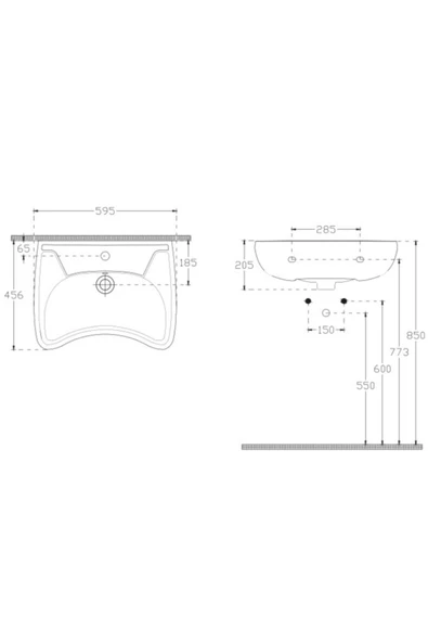 Ece Banyo Bedensel Engelli Takım Lavabo 60 Cm - 2