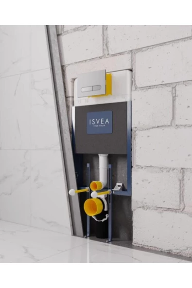 İsvea Durezza Gömme Rezervuar Seti Basma Butonu Ara Kesme Vanası Dahil - 3