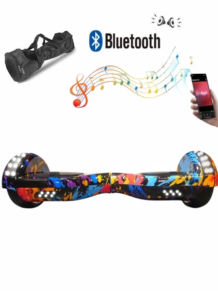 CityMate Elektrikli Kaykay Full Ledli Hoverboard Bluetooth Hoparlörlü 6.5 Inch Desen26