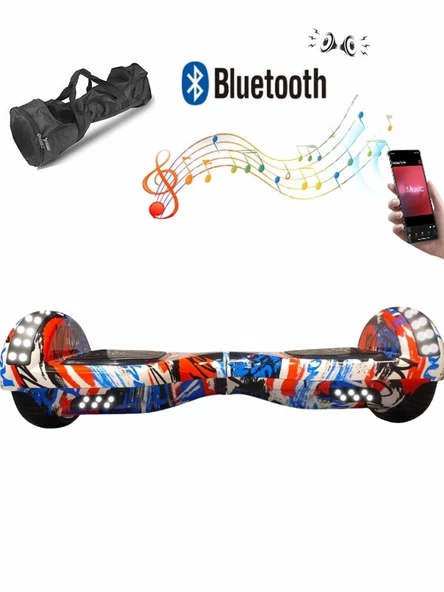 CityMate Elektrikli Kaykay Full Ledli Hoverboard Bluetooth Hoparlörlü 6.5 Inch Desen09