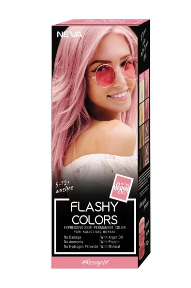 Flashy Colors Yarı Kalıcı Saç Boyası Rose Gold / Roze Altın 100 ml