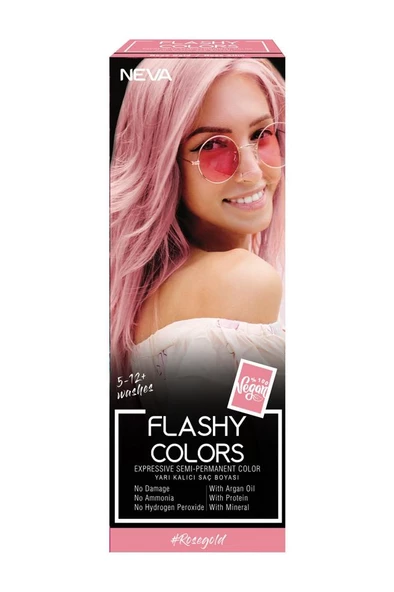 Flashy Colors Yarı Kalıcı Saç Boyası Rose Gold / Roze Altın 100 ml - 2