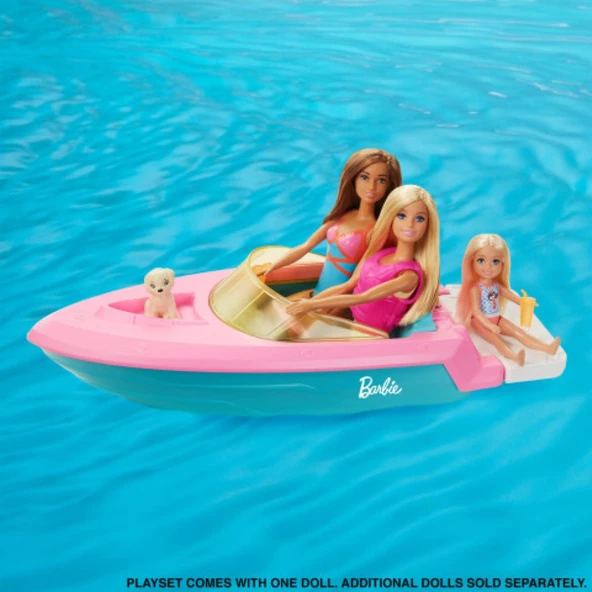 Barbie bebek ve teknesi oyun seti doll and boat 3+ sarışın model bebek oyuncak - 5