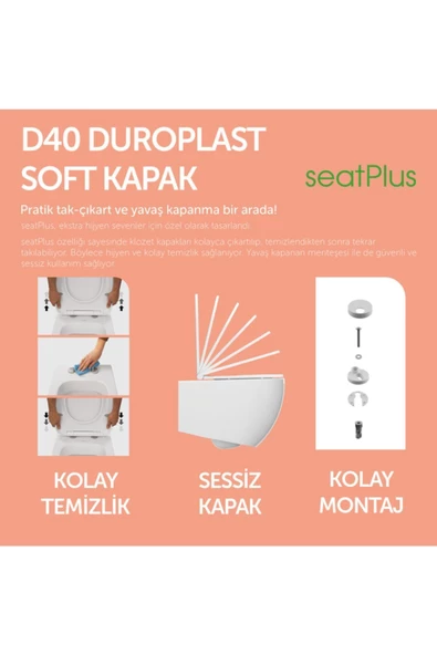 İsvea Isvea D40 Dp Klozet Kapağı Sentimenti Yavaş Tak Çıkar Slim Beyaz 40D40200I-S - 2