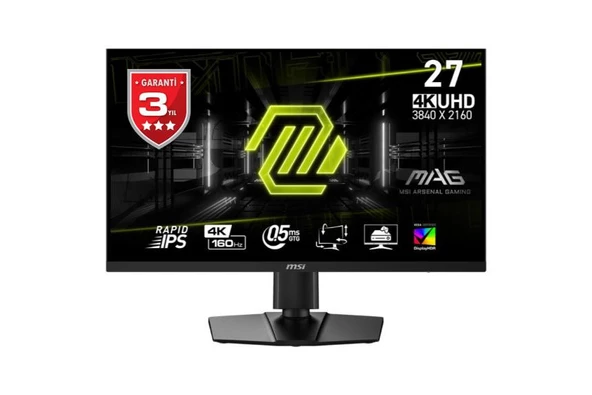 MSI MAG 274UPF E2 27'' UHD FLAT RAPID IPS 160HZ 0.5MS GTG FREESYNC PIVOT GAMING MONİTÖR