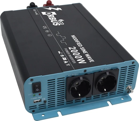 Orbus Eco Modifiye Sinüs 12V 2000W İnverter - 2