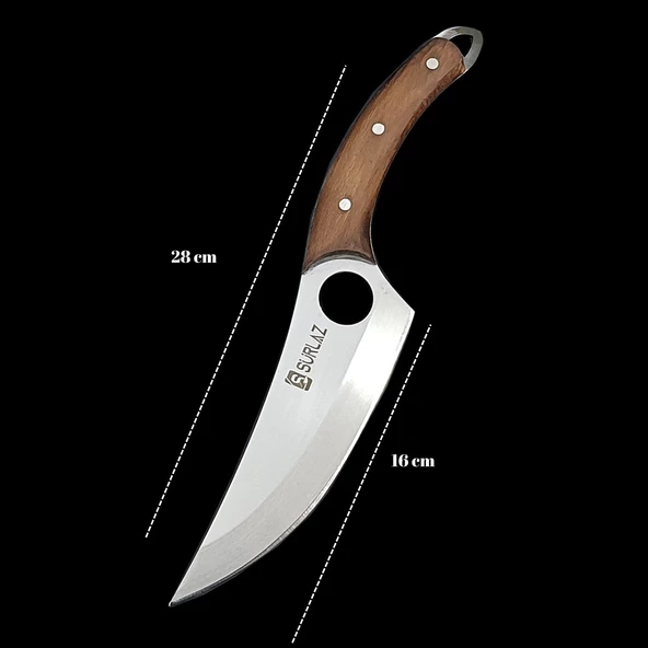 SürLaz Şef Bıçak Seti 4 Parça Almazan Bıçak Outdoor Bıçakları Hediyelik Bıçak - 5