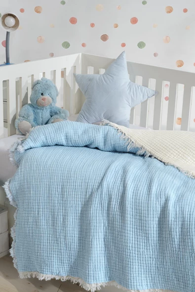 7 Kat Dolgulu Müslin Bebek Yorganı 120 X 120 - 2