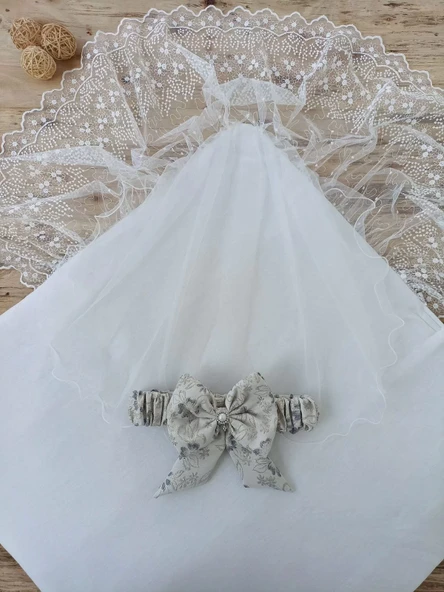 Yenidoğan Gül Sedefli Duvaklı Taş Fiyonk Erkek Bebek Kumru Kundak Bebek Battaniyesi Lacivert - Resim 4