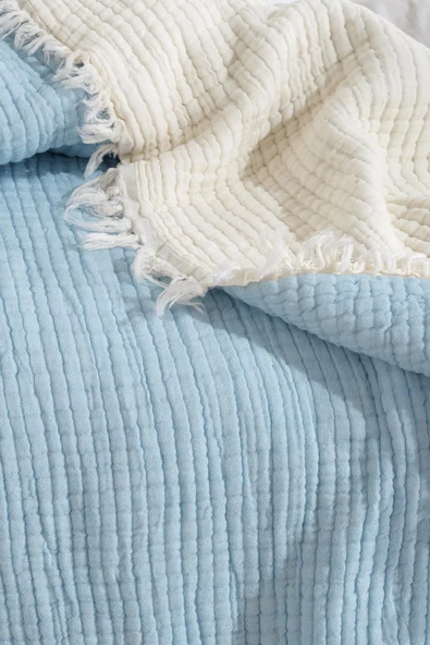 7 Kat Dolgulu Müslin Bebek Yorganı 120 X 120 - 3