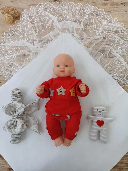 Yenidoğan Gül Sedefli Duvaklı Taş Fiyonk Erkek Bebek Kumru Kundak Bebek Battaniyesi Lacivert - Resim 2