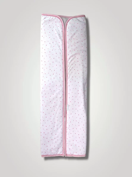 Yenidoğan Kalp Baskılı Fermuarlı Kadife Bebek Battaniyesi Pembe - Resim 2